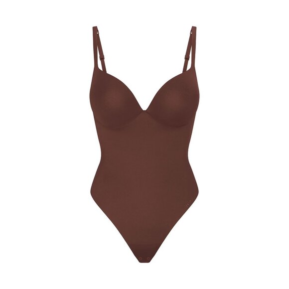 Skims Ultimate Body Push Up Thong Bodysuit in Cocoa, Size Small - Picture 5 of 8